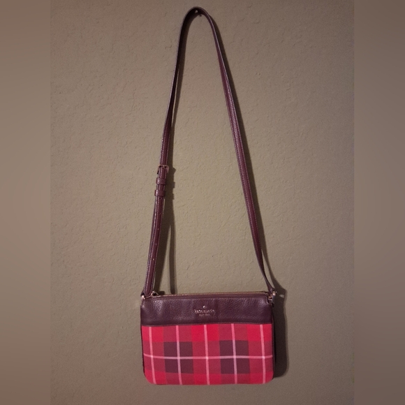 Kate Spade Leila Plaid Triple Gusset Crossbody  - Picture 16 of 16